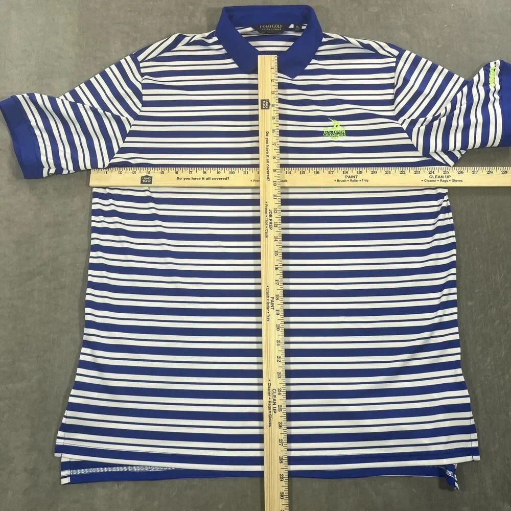 Polo‎ Golf Ralph Lauren Mens XL Blue Stripe Golf Polo Shirt